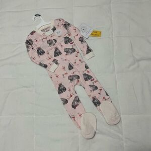 Burt’s Bees Baby Floral Hippo Romper Pajama’s  Size 18 Months